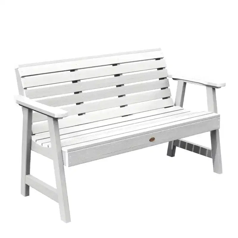 5' Weatherly Garden Bench White - highwood: Durable Outdoor Seating, Fade-Resistant