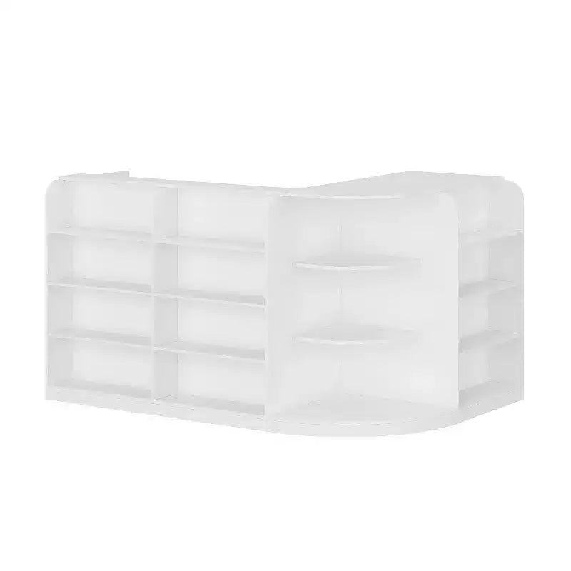 Comptoir de réception en bois blanc avec classeur pour un bureau efficace