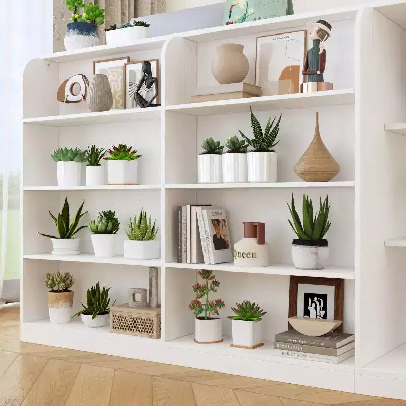 Comptoir de réception en bois blanc avec classeur pour un bureau efficace