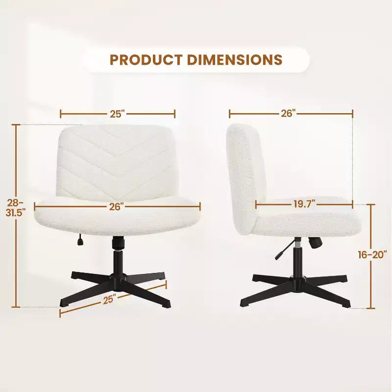 Chaise de bureau pivotante en tissu, Chaise de bureau sans accoudoirs pour bureau à domicile