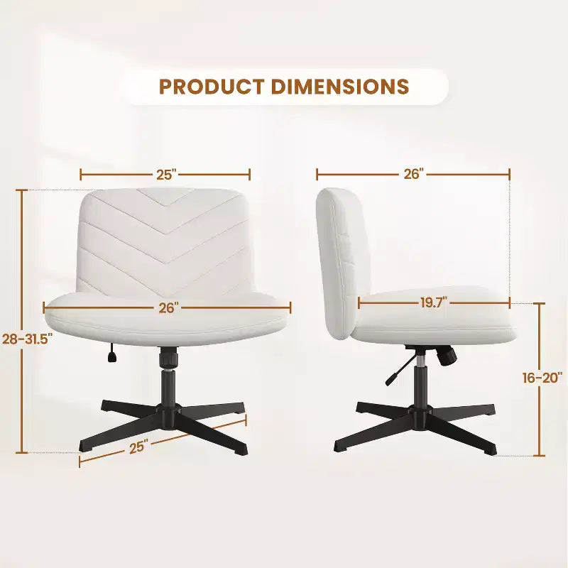 Chaise de bureau pivotante en tissu, Chaise de bureau sans accoudoirs pour bureau à domicile