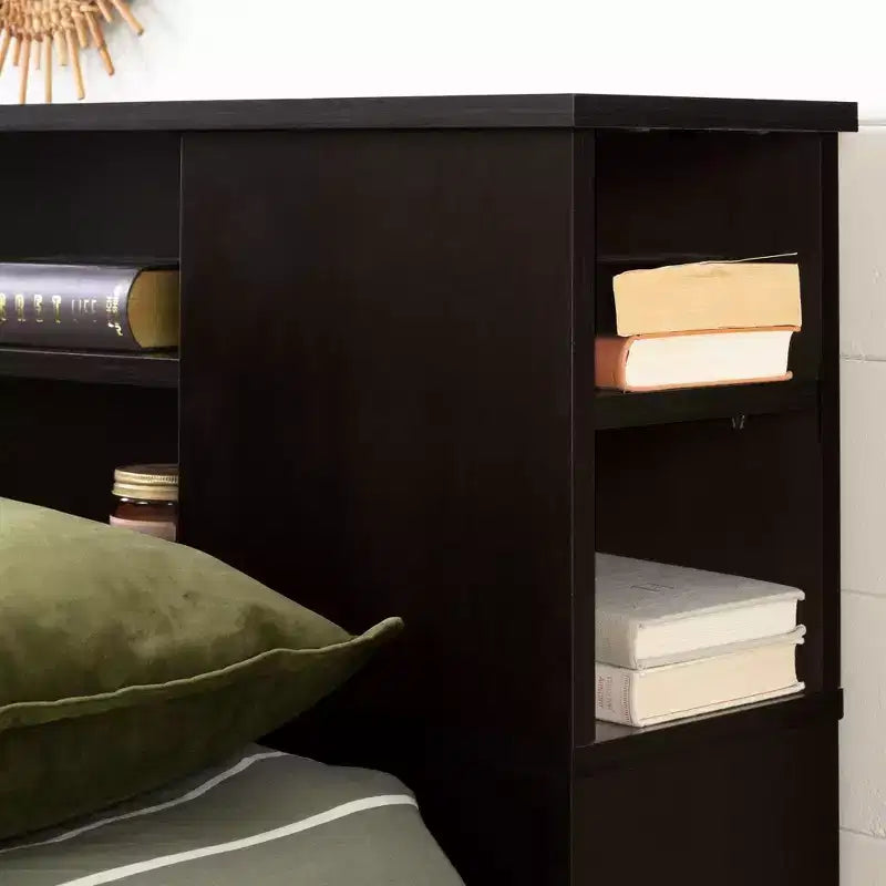 Tête de lit bibliothèque double/grand lit pour enfants, bois, écologique