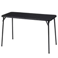 VECELO 4ft Plastic Folding Table with Hanging Bag Indoor Outdoor Heavy Duty Portable Table with Handle/Lock for Picnic Black