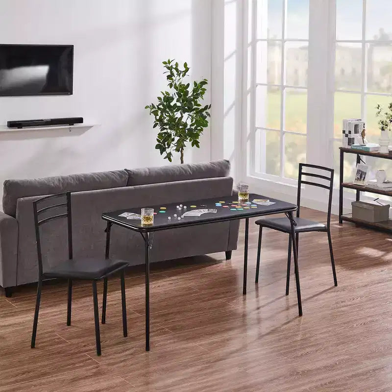 Table pliante en plastique de 4 pieds avec sac de rangement, table portable robuste pour intérieur/extérieur avec poignée et verrou, noire