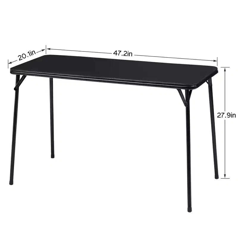 Table pliante en plastique de 4 pieds avec sac de rangement, table portable robuste pour intérieur/extérieur avec poignée et verrou, noire