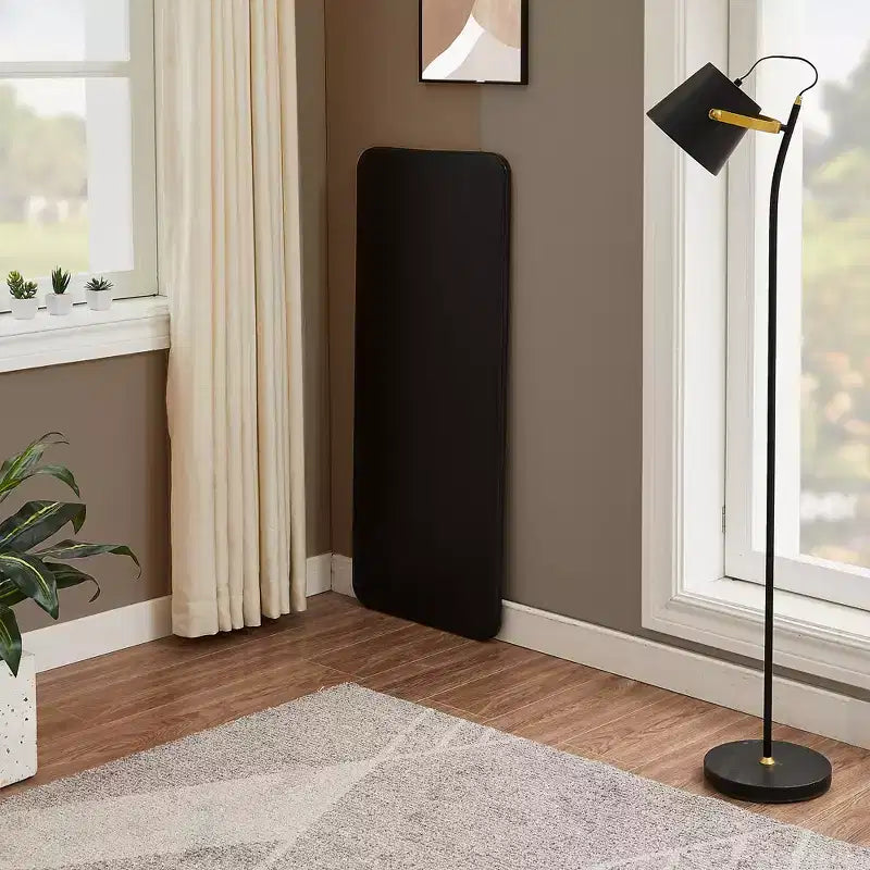 Table pliante en plastique de 4 pieds avec sac de rangement, table portable robuste pour intérieur/extérieur avec poignée et verrou, noire