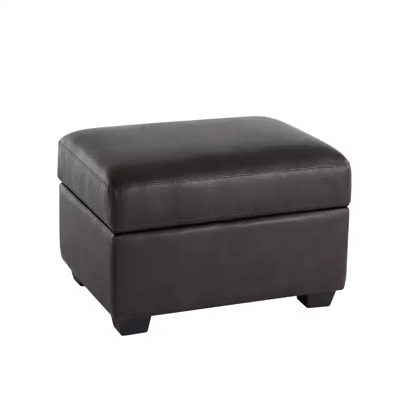 Pouf carré en similicuir avec rangement, repose-pieds, table basse pour salon