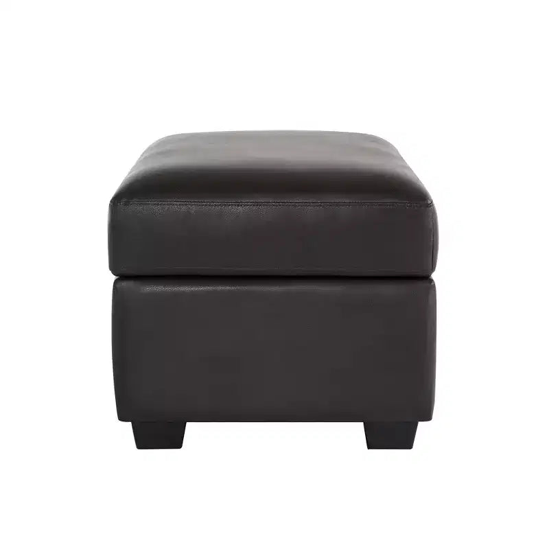 Pouf carré en similicuir avec rangement, repose-pieds, table basse pour salon