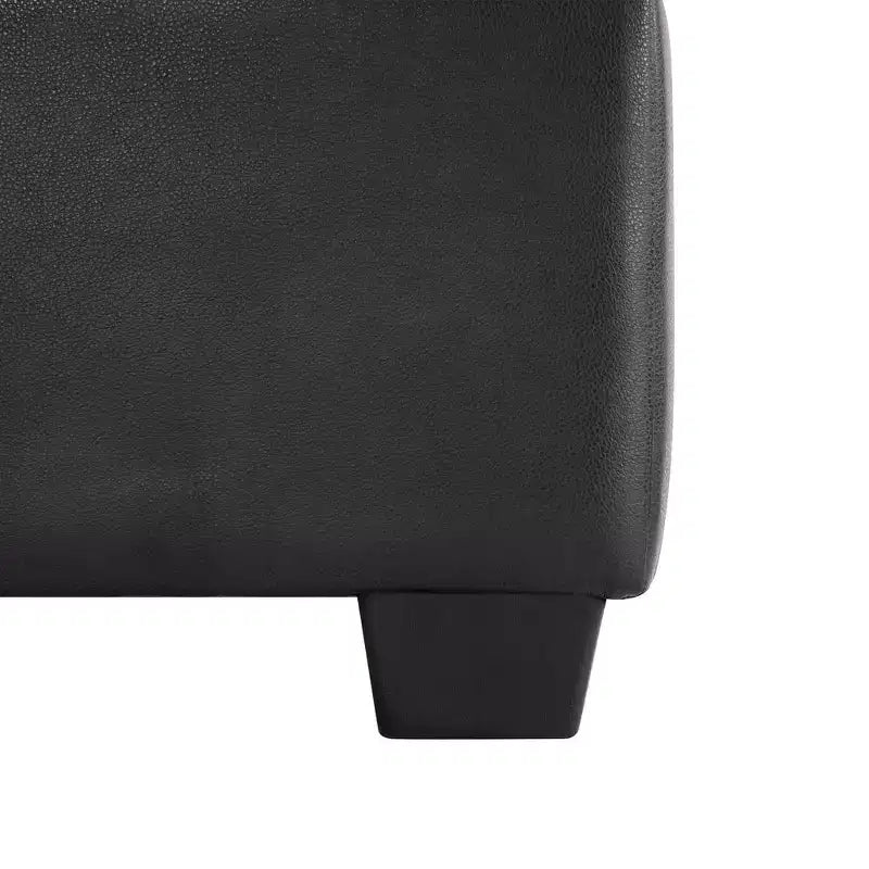 Pouf carré en similicuir avec rangement, repose-pieds, table basse pour salon