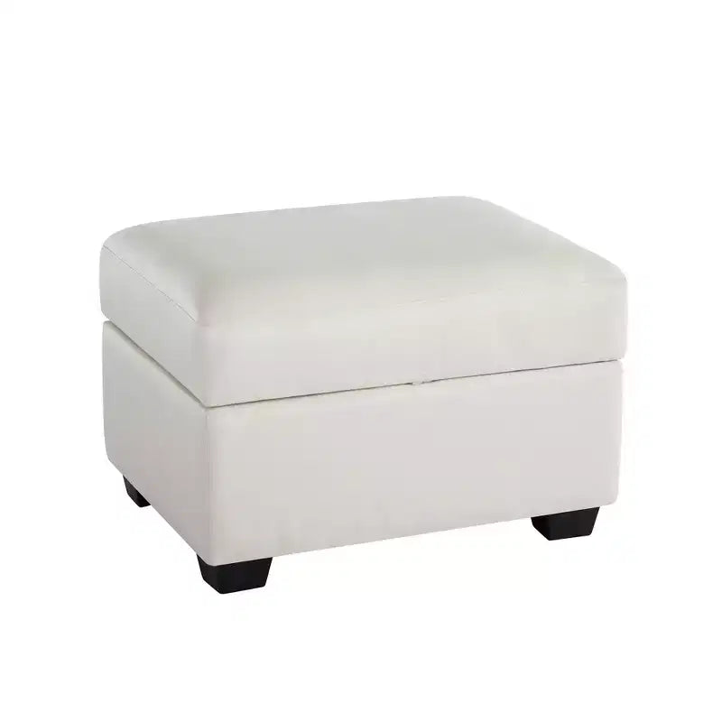 Pouf carré en similicuir avec rangement, repose-pieds, table basse pour salon