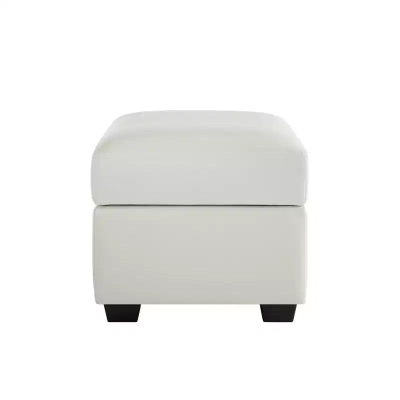 Pouf carré en similicuir avec rangement, repose-pieds, table basse pour salon