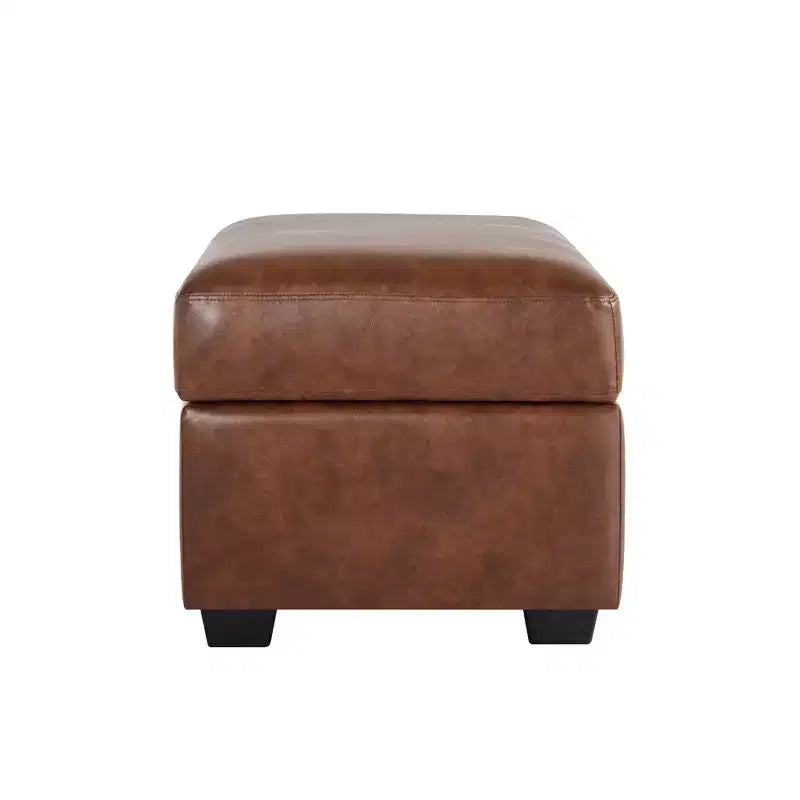 Pouf carré en similicuir avec rangement, repose-pieds, table basse pour salon