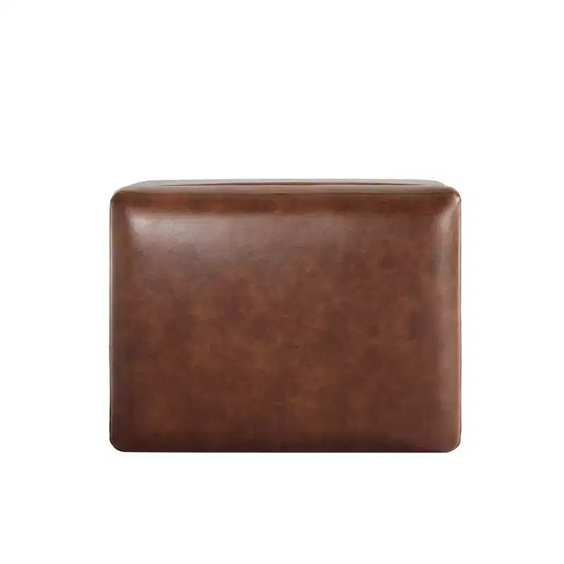 Pouf carré en similicuir avec rangement, repose-pieds, table basse pour salon