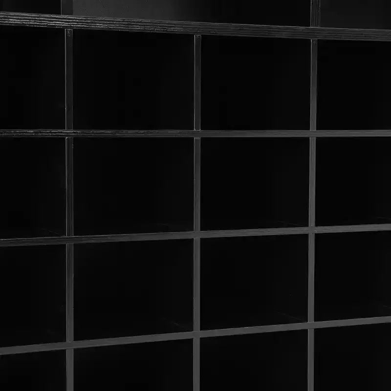 Meuble à chaussures rustique, porte-chaussures d'entrée avec console à 24 casiers à chaussures et base incurvée