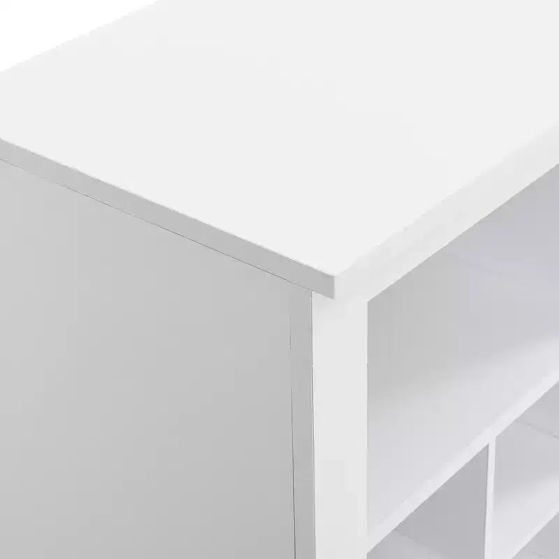 Meuble à chaussures rustique, porte-chaussures d'entrée avec console à 24 casiers à chaussures et base incurvée