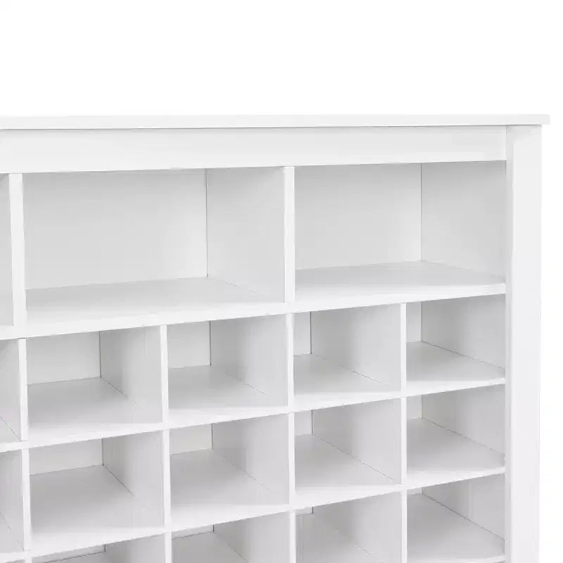 Meuble à chaussures rustique, porte-chaussures d'entrée avec console à 24 casiers à chaussures et base incurvée