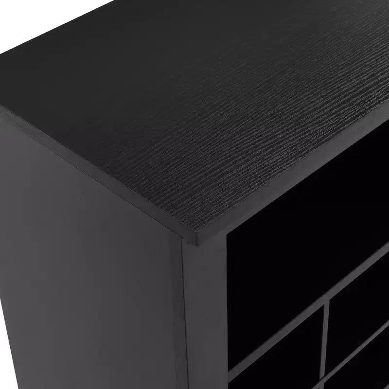 Meuble à chaussures rustique, porte-chaussures d'entrée avec console à 24 casiers à chaussures et base incurvée