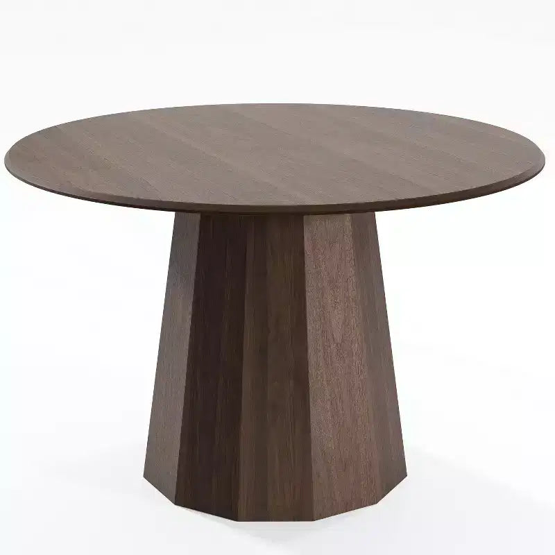 Table de salle à manger ronde de 46 pouces en bois massif, 4 places, table de cuisine avec pieds en rotin tressé