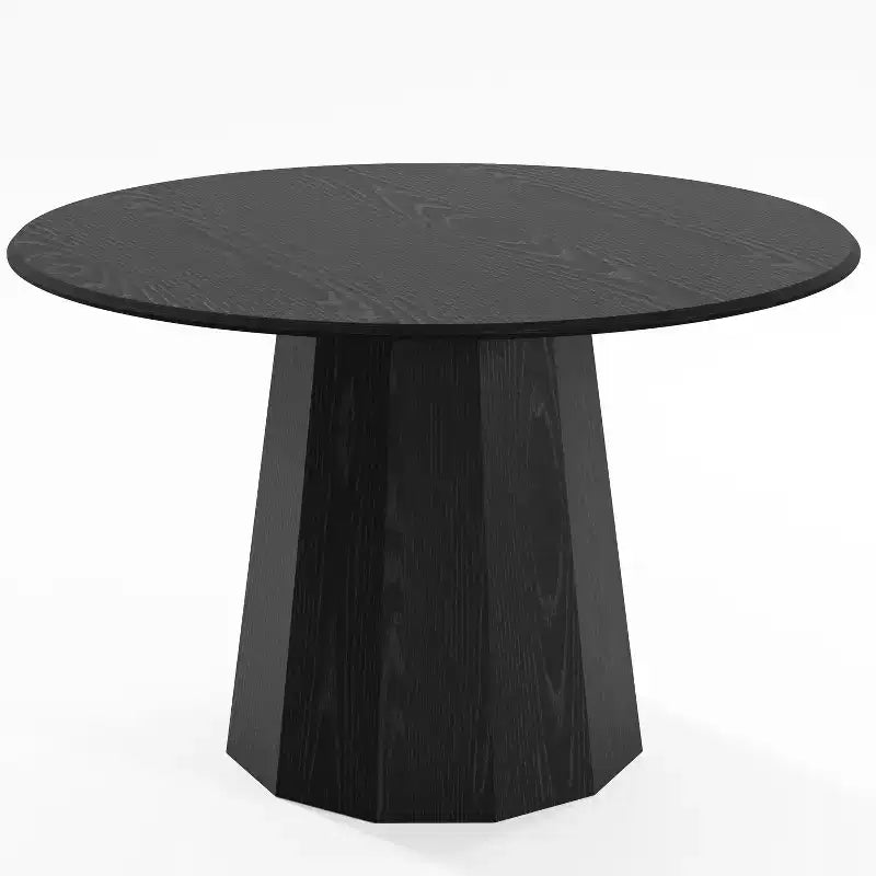 Table de salle à manger ronde de 46 pouces en bois massif, 4 places, table de cuisine avec pieds en rotin tressé