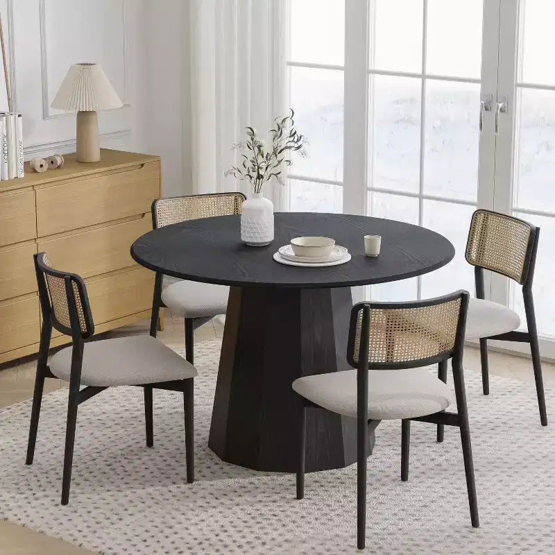 PexFix 46 Round Solid Wood Dining Table Kitchen Tables