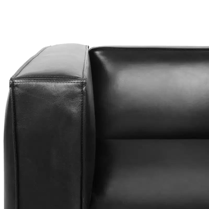 Fauteuil club contemporain en similicuir, style smoking avec pieds en bois de bouleau