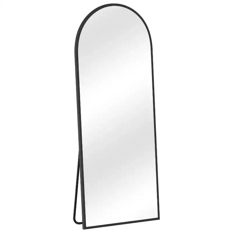 Miroir sur pied en bois à angle droit