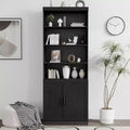 49x31x16 po. Meuble d'appoint en bois avec étagères réglables, rangement ouvert, noir