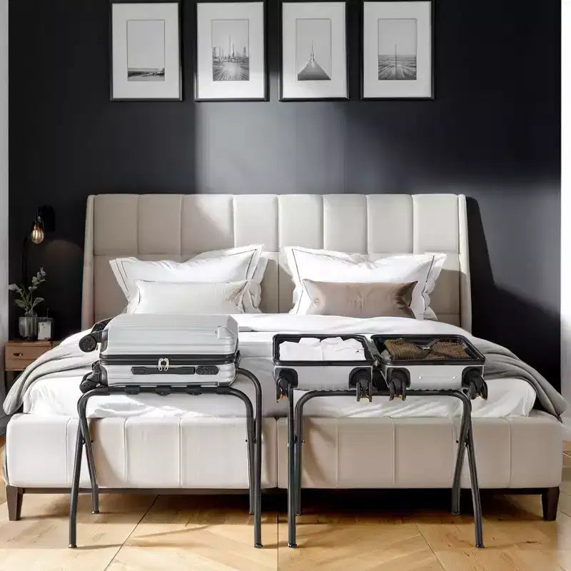 Luggage Rack, Suitcase Stands, Luggage Stand, Foldable Steel Frame, Easy Assemble, Holds up to 110 lb, for Guest Room Hotel