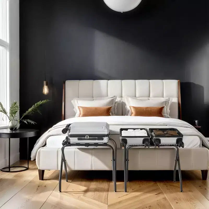 Porte-bagages, porte-valises, porte-bagages, cadre en acier pliable, facile à monter, supporte jusqu'à 50 kg, pour chambre d'hôtel