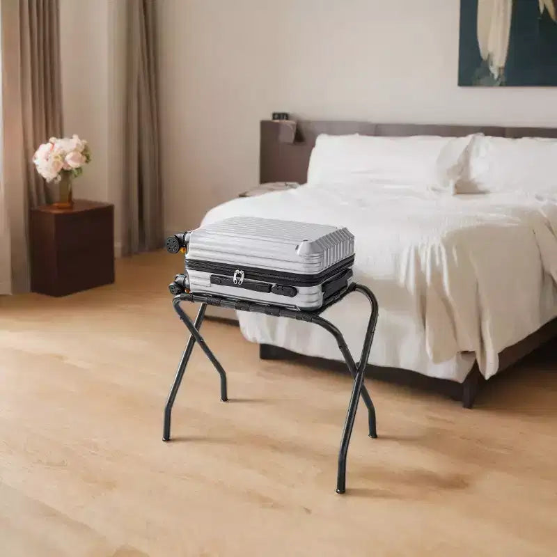Porte-bagages, porte-valises, porte-bagages, cadre en acier pliable, facile à monter, supporte jusqu'à 50 kg, pour chambre d'hôtel