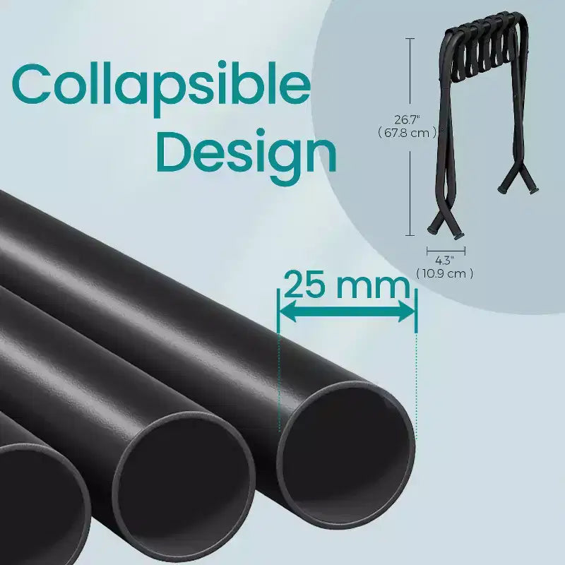 Porte-bagages, porte-valises, porte-bagages, cadre en acier pliable, facile à monter, supporte jusqu'à 50 kg, pour chambre d'hôtel
