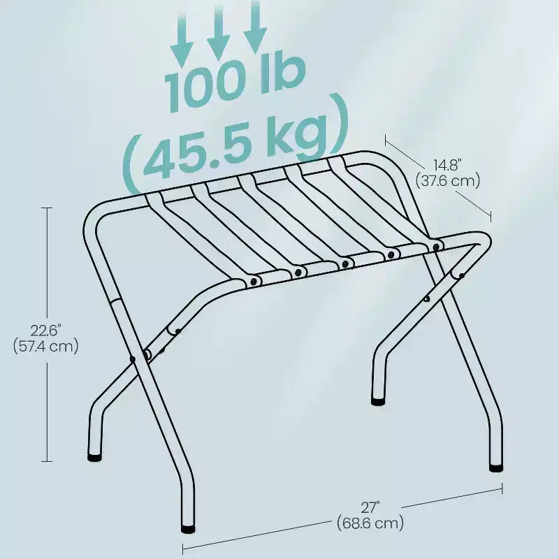 Porte-bagages, porte-valises, porte-bagages, cadre en acier pliable, facile à monter, supporte jusqu'à 50 kg, pour chambre d'hôtel
