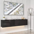 Hommpa 55 Wall Mounted Floating LED TV Stand for TVs Up to 63 with Hidden Storage