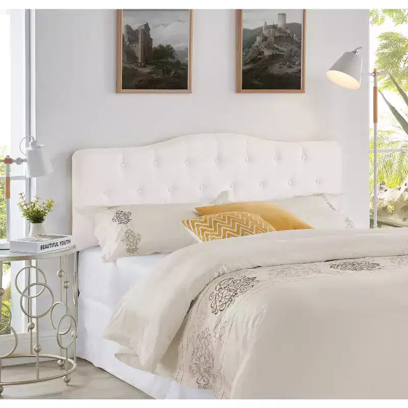 Home Imports Emporium Queen Headboard  Tufted Linen Upholstered Panel with Adjustable Height, Wall or Bed Frame Mount