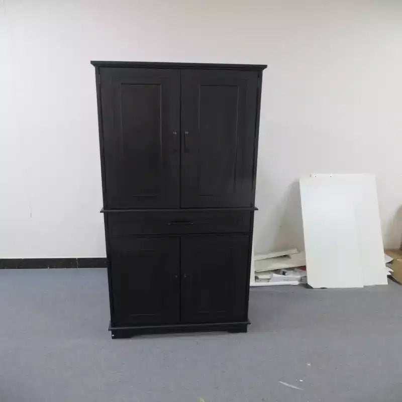 72 Armoire de rangement alimentaire pratique pour cuisine, salle à manger, salon, armoire autonome avec 4 portes, tiroirs, 4 étagères