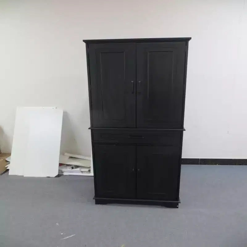 72 Armoire de rangement alimentaire pratique pour cuisine, salle à manger, salon, armoire autonome avec 4 portes, tiroirs, 4 étagères