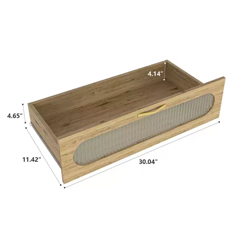 Commode Verticale de Ferme avec 4 Tiroirs et Poignées Dorées, 105 cm H