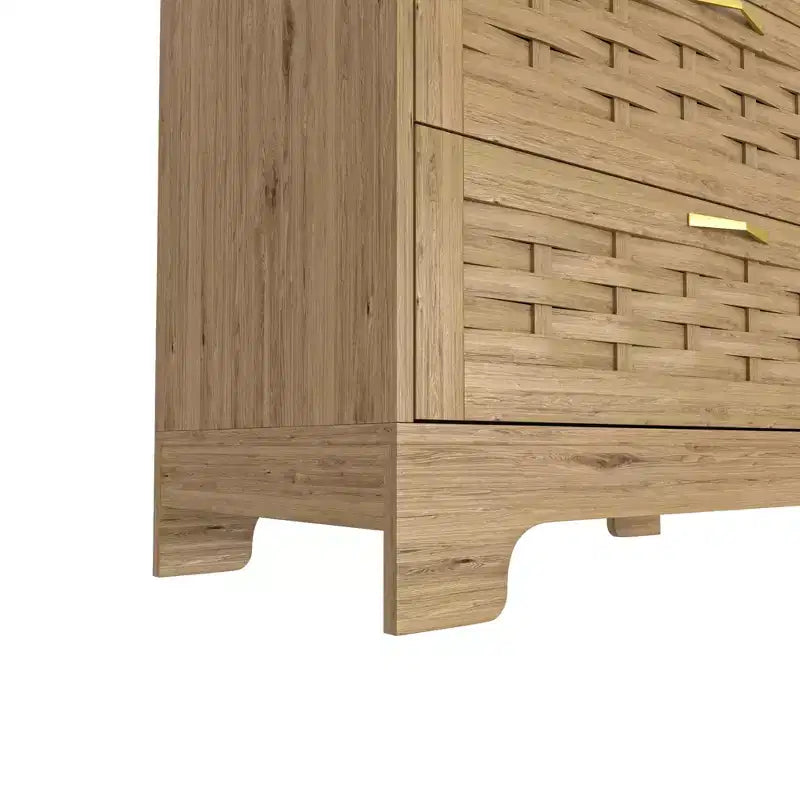 Commode Verticale de Ferme avec 4 Tiroirs et Poignées Dorées, 105 cm H