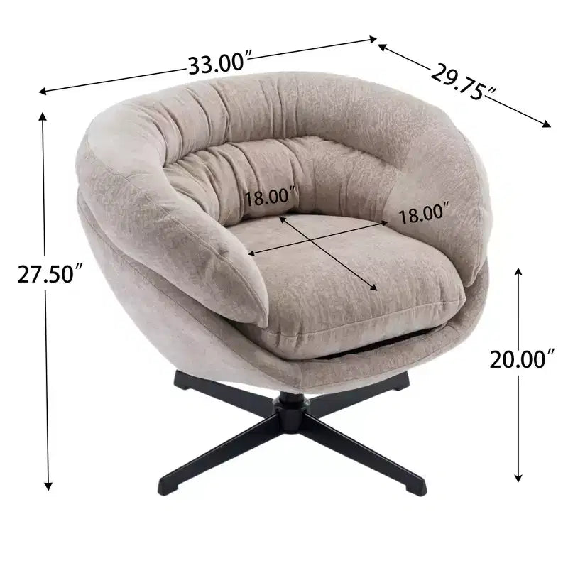 Fauteuil pivotant en chenille avec pieds en métal