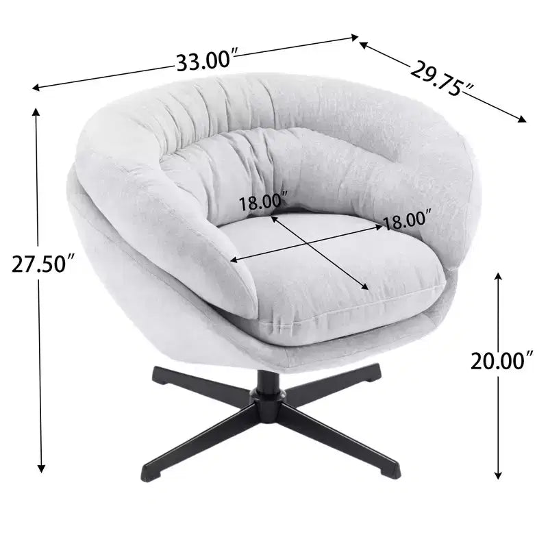 Fauteuil pivotant en chenille avec pieds en métal