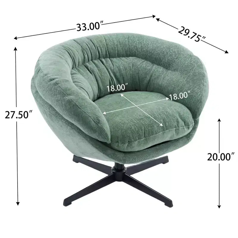 Fauteuil pivotant en chenille avec pieds en métal
