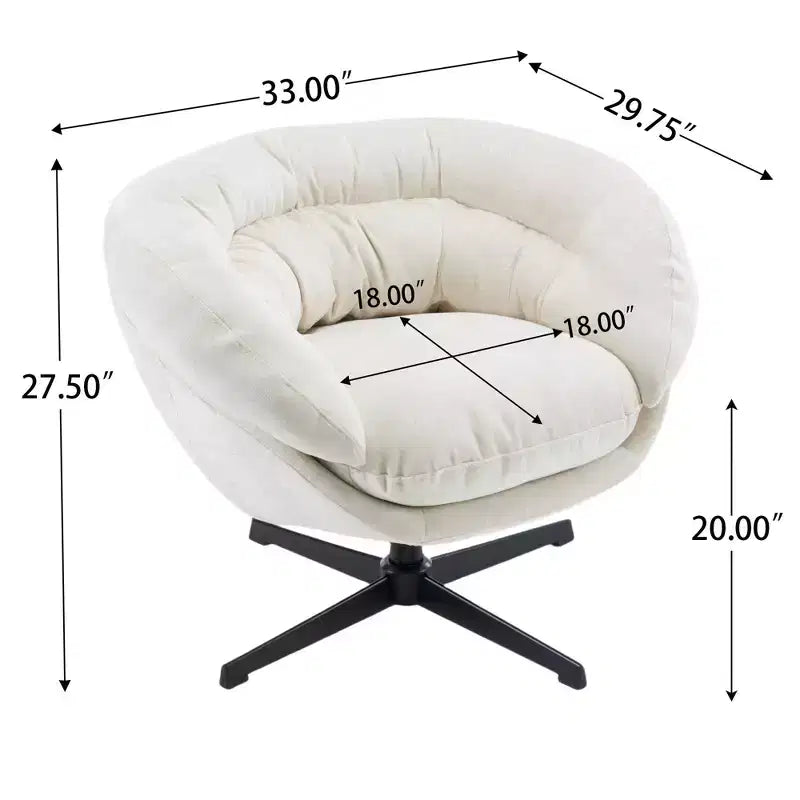 Fauteuil pivotant en chenille avec pieds en métal