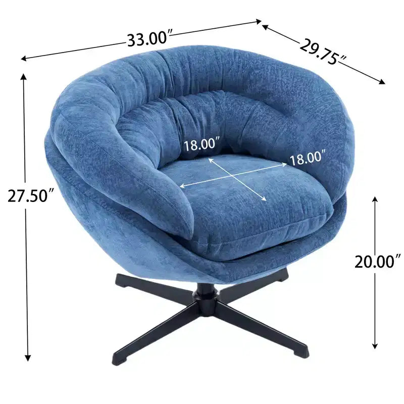 Fauteuil pivotant en chenille avec pieds en métal