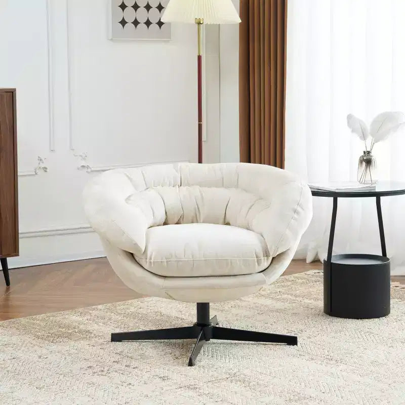 Christopher Knight Home Liamer Chenille Upholstered Swivel Arm Chair with Metal Legs