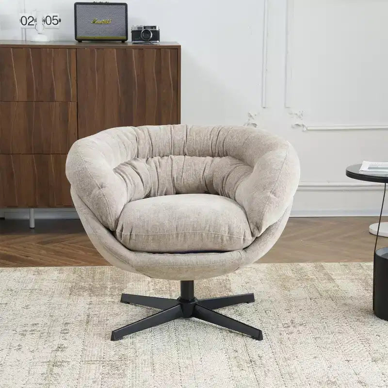 Fauteuil pivotant en chenille avec pieds en métal