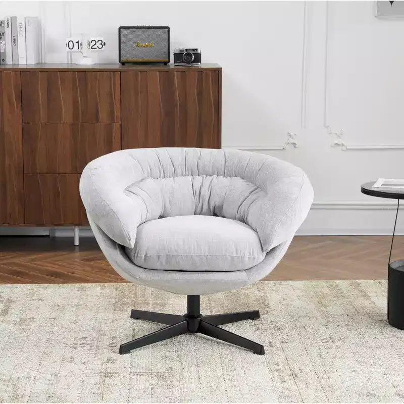 Fauteuil pivotant en chenille avec pieds en métal