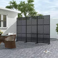 Parallel Lines 01 Black Galvanized Steel Screen 183x90x40cm