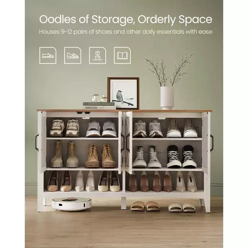 Meuble à chaussures, organisateur de rangement à 3 niveaux, étagère à chaussures, meuble autoportant avec étagère réglable en hauteur, 35 x 120 x 70 cm