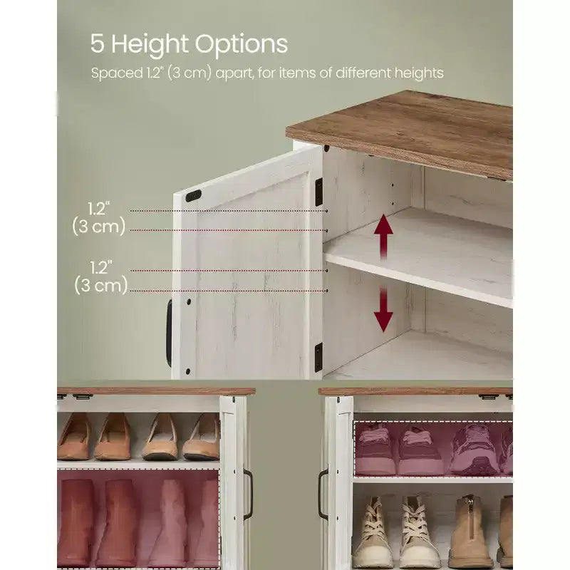 Meuble à chaussures, organisateur de rangement à 3 niveaux, étagère à chaussures, meuble autoportant avec étagère réglable en hauteur, 35 x 120 x 70 cm
