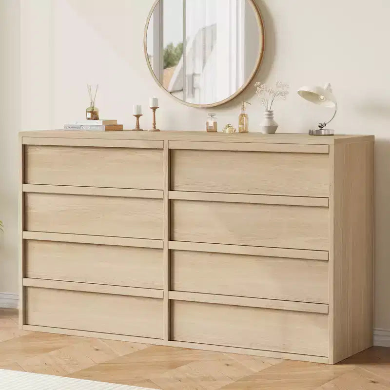 Whizmax 8 Drawer Dresser for Bedroom, 54 Wide Modern Double Dresser Organizer, Chest of Drawers for Living Room, Nursery and HallWay